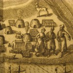 Русские поселения на о. Кильдин. Деталь гравюры Яна Гюйгена ван Линсхотена. 1594 г.